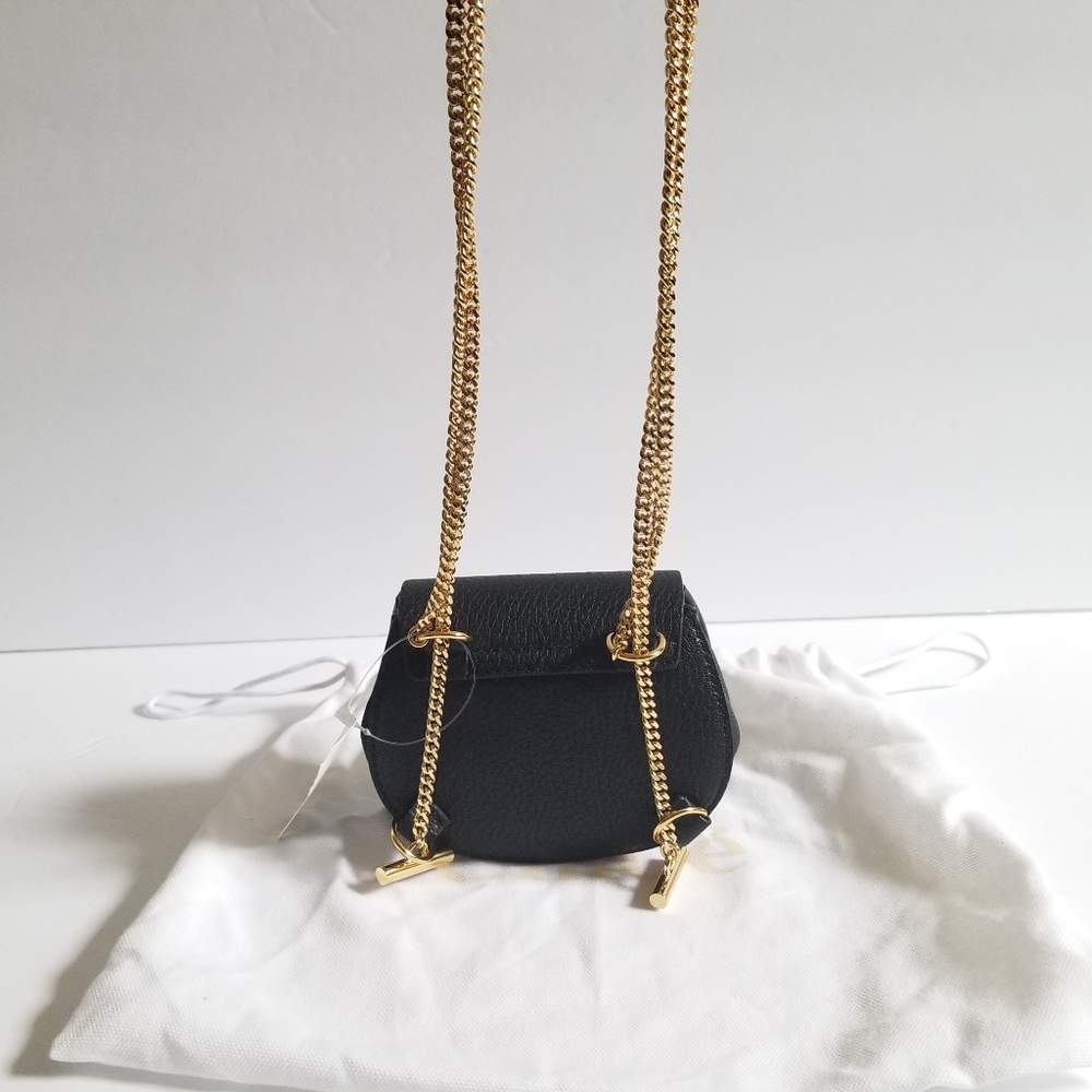 Chloe Drew Leather Crossbody Backpack Black - Picture 10 of 15